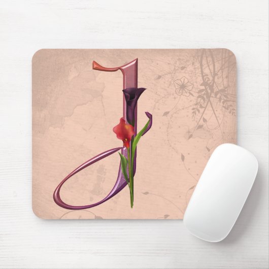 Bunte Calla-Initiale J Mousepad (Mit Mouse)