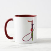 Bunte Calla-Initiale J Tasse (Links)