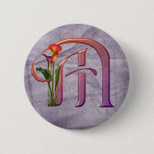 Bunte Calla-Initiale M Button (Vorderseite)