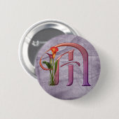 Bunte Calla-Initiale M Button (Vorne & Hinten)