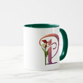 Bunte Calla-Initiale P Tasse (VorderseiteRechts)