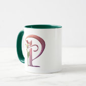 Bunte Calla-Initiale P Tasse (Vorderseite Links)