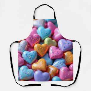 Bunte Candy Love Hearts Schürze