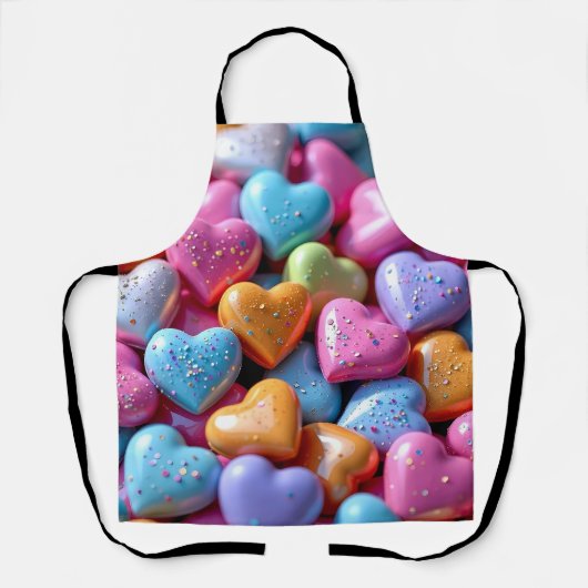 Bunte Candy Love Hearts Schürze (Vorderseite)