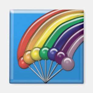Bunte Candy Pop Art Lollipops und Regenbögen Magnet