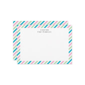 Bunte Candy Stripe Personalisierte Danke Mitteilungskarte (Vorderseite/Rückseite Beispiel)