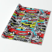 Bunte Cartoon-Autos Comic-Muster Geschenkpapier (Ungerollt)