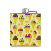 Bunte Cartoon-Eiscreme-Kegel Flachmann (Rückseite)