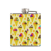 Bunte Cartoon-Eiscreme-Kegel Flachmann (Rückseite)