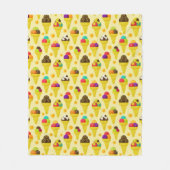 Bunte Cartoon-Eiscreme-Kegel Fleecedecke (Vorderseite)