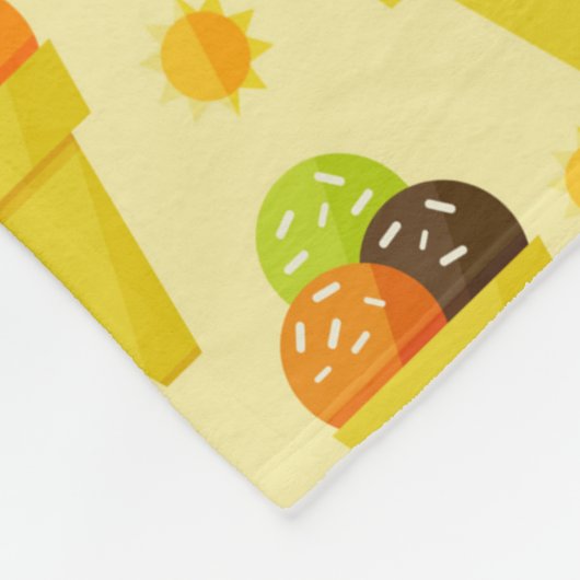 Bunte Cartoon-Eiscreme-Kegel Fleecedecke (Ecke)