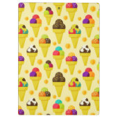 Bunte Cartoon-Eiscreme-Kegel Klemmbrett (Rückseite)