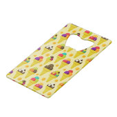 Bunte Cartoon-Eiscreme-Kegel Kreditkartenflaschenöffner (Vorderseite Schrägansicht)