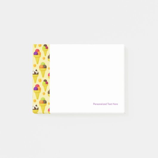 Bunte Cartoon-Eiscreme-Kegel Post-it Klebezettel (Vorderseite)