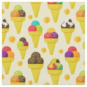 Bunte Cartoon-Eiscreme-Kegel Stoff