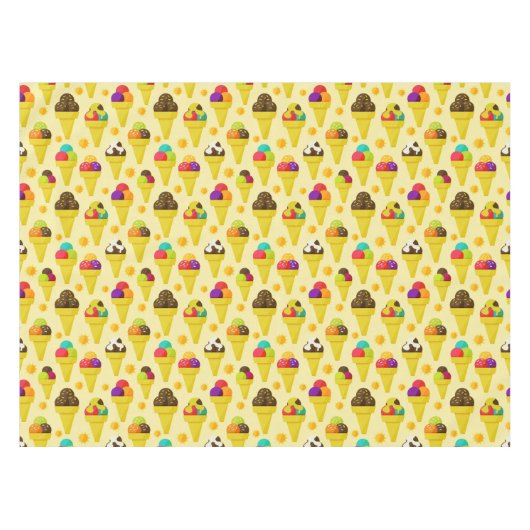Bunte Cartoon-Eiscreme-Kegel Tischdecke (Vorderseite (Horizontal))