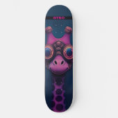 Bunte Cartoon-Giraffe mit Steampunk-Brille Skateboard (Vorderseite)