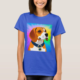 Bunte Cartoon-Hund-Illustration T-Shirt