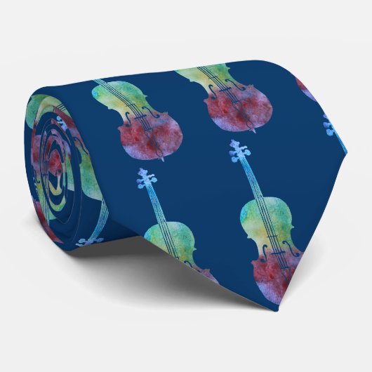 Bunte Cellos Krawatte (Gerollt)