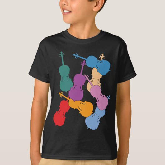 Bunte Cellos T-Shirt (Vorderseite)
