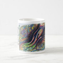 Bunte Charakter-#anxiety Hand gezeichnete Kaffeetasse