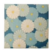 Bunte Chrysantheme-Blumen Fliese (Vorderseite)