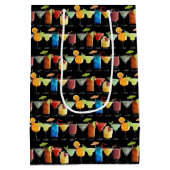 Bunte Cocktails Geschenktasche Mittlere Geschenktüte (Rückseite)