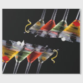 Bunte Cocktails in Martini-Gläsern Geschenkpapier (Flach)
