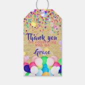 Bunte Confetti und Balloons Geburtstag Vielen Dank Geschenkanhänger (Vorderseite)