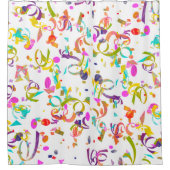Bunte Confetti-Wurf-Grafik Duschvorhang (Vorderseite)