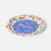 Bunte Confetti-Wurf-Grafik Pappteller (Schrägansicht)