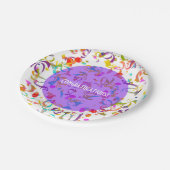 Bunte Confetti-Wurf-Grafik Pappteller (Schrägansicht)