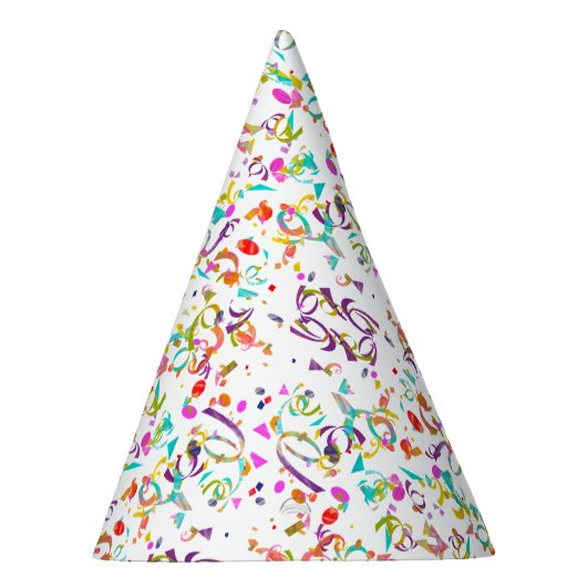 Bunte Confetti-Wurf-Grafik Partyhütchen (Rechts)