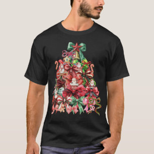 Bunte Coquette-Weihnachtsbaum Preppy Pink T-Shirt