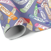 Bunte Crayons Geschenkpapier (Rolleneckpunkt)