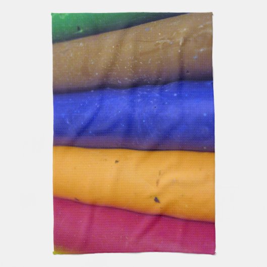 Bunte Crayons Geschirrtuch (Vertikal)