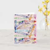 Bunte Crayons Karte (Gelbe Blume)