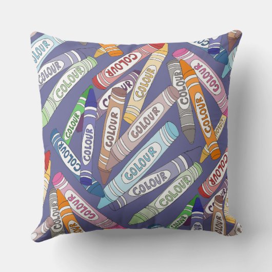 Bunte Crayons Kissen (Rückseite)