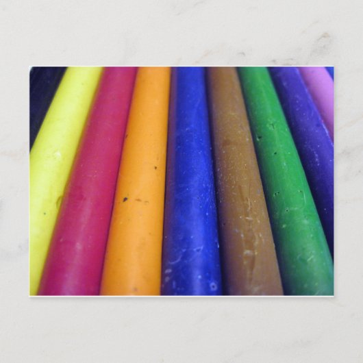Bunte Crayons Postkarte (Vorderseite)