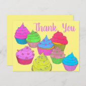 Bunte Cupcakes Danke schön 3 Postkarte (Vorne/Hinten)
