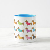 Bunte Dachshunde Kaffeetasse (Zentrum)