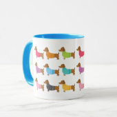 Bunte Dachshunde Kaffeetasse (Vorderseite Links)