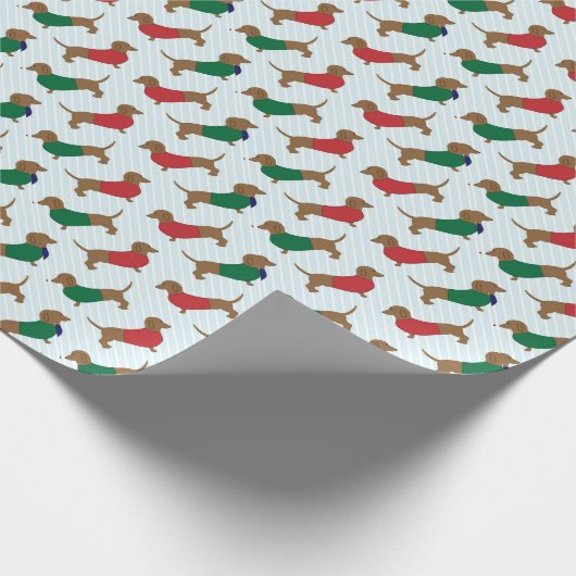 Bunte Dackel-Hunde Geschenkpapier (Ecke)