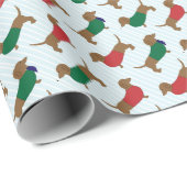 Bunte Dackel-Hunde Geschenkpapier (Rolleneckpunkt)