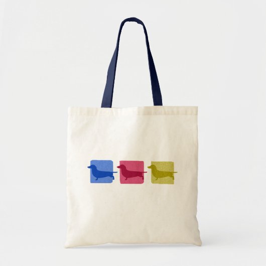 Bunte Dackel-Silhouette-Tasche Tragetasche (Vorne)