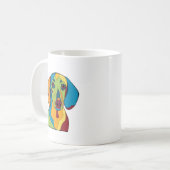 Bunte Dackel-Tasse Kaffeetasse (Vorderseite Links)