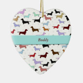 Bunte Dackel-Verzierung Keramik Ornament (Rechts)