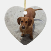 Bunte Dackel-Verzierung Keramik Ornament (Hinten)