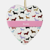 Bunte Dackel-Verzierung Keramikornament (Rechts)