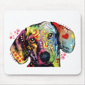 bunte Dackelkunst Mousepad (Vorne)